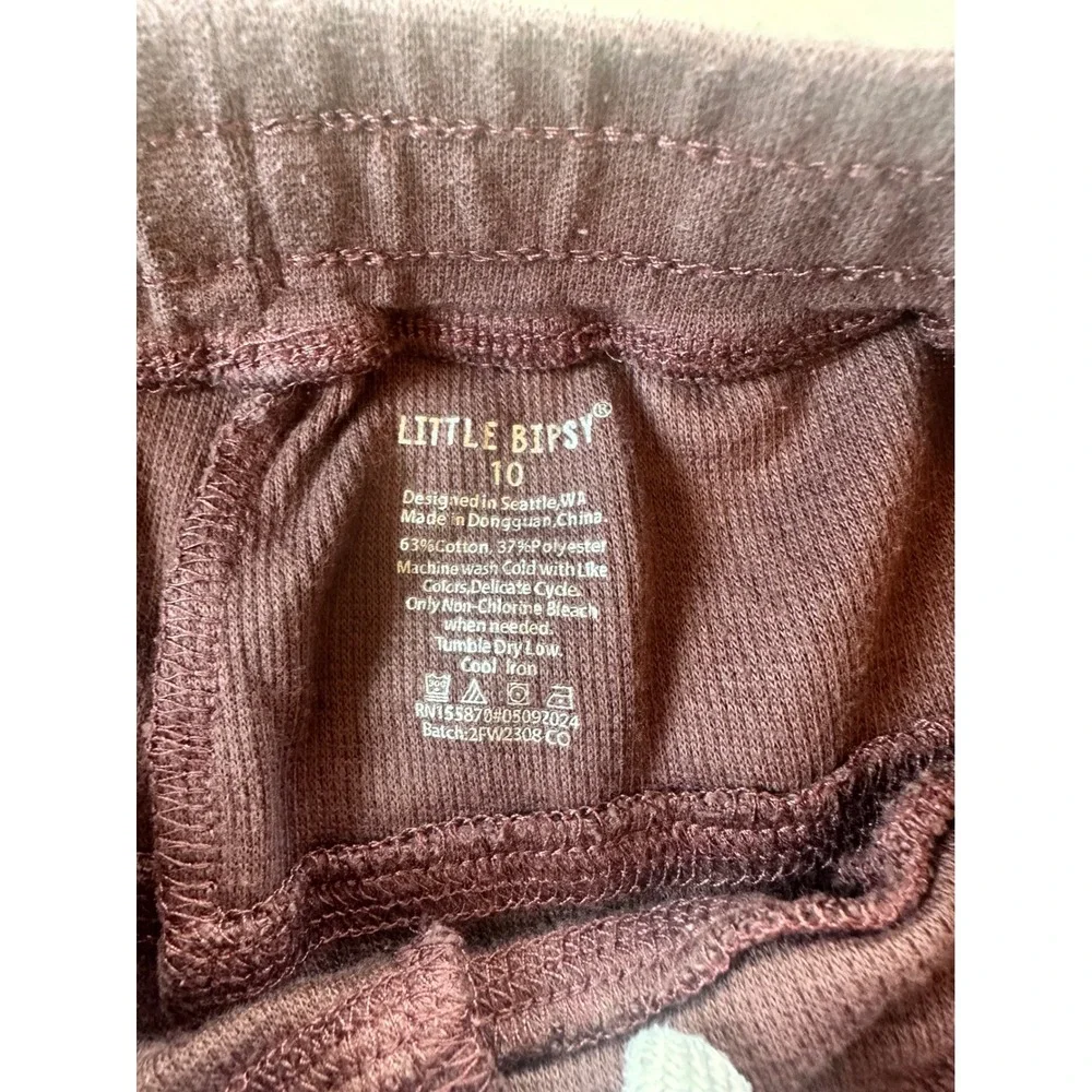 Little Bipsy Waffle Knit Set Kids 10 Plum Thermal Pocket Tee Joggers  Loungewear